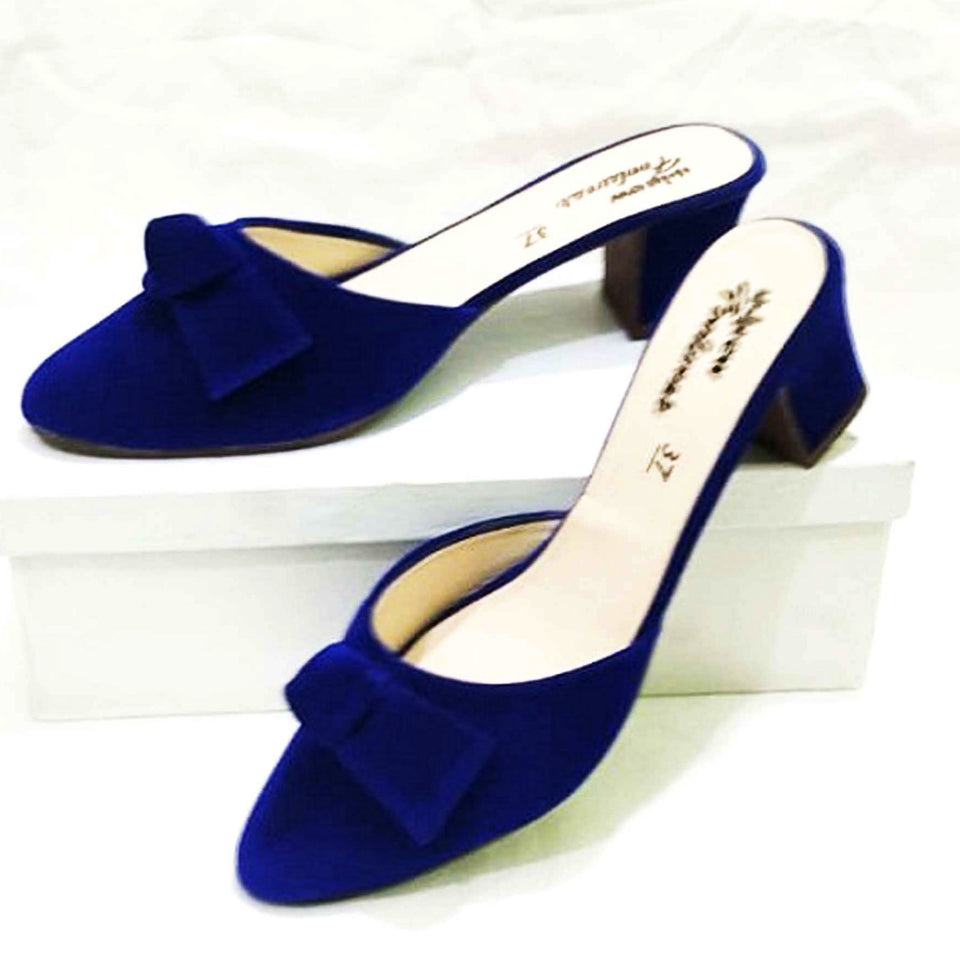 Stylish Heel Pump Shoes for Women with Tie Knot