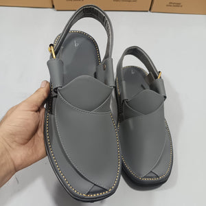 Peshawari Chappal Naram Qadam Pro Grey Color Traditional Casual Wear For Men -