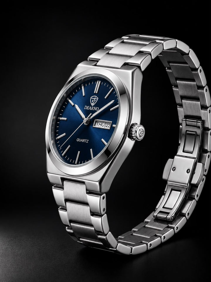 Dearno Premium Quartz Men's Watch Day And Date Display - Timepiece Designed For Wristwear And Daily Timekeeping Routine -