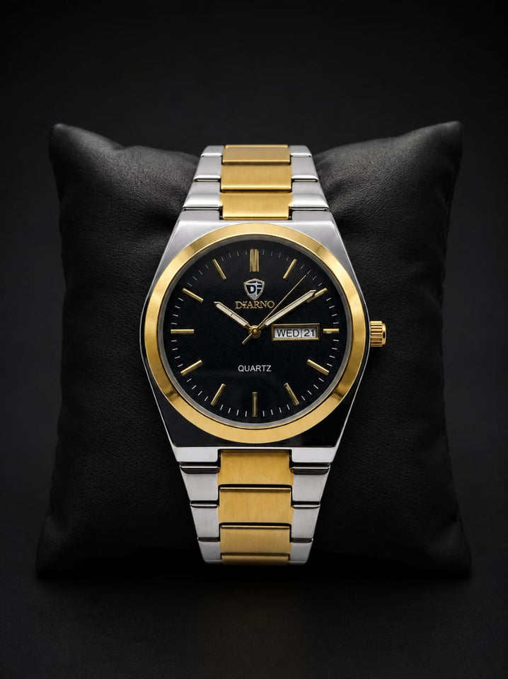 Dearno Premium Quartz Men's Watch Day And Date Display - Timepiece Designed For Wristwear And Daily Timekeeping Routine -