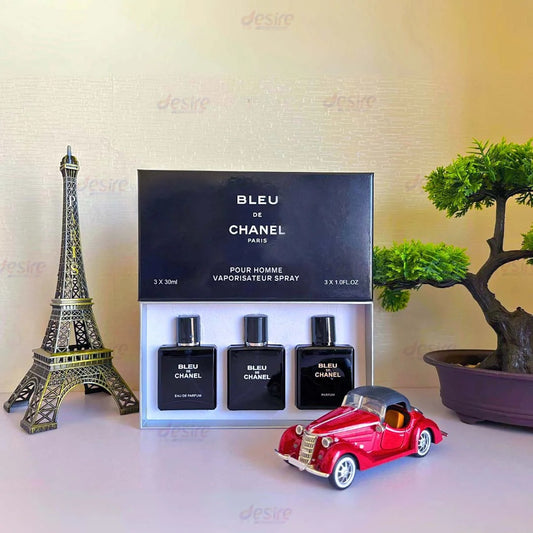 Bleu De Chanel 3 in 1 Perfume Gift Set (3 × 30ml)