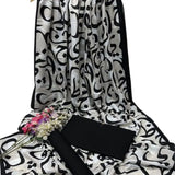 Katan Silk 3-Piece Suit for Women | Unstitched Plain Shirt & Trouser with Heavy Winter Silk Shawl